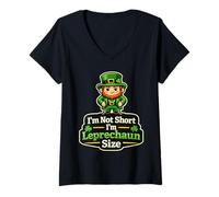 Femme Im Not Short Im Leprechaun Taille Funny Irish T-Shirt avec Col en V