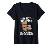 Femme I'm Not Sleeping I'm Resting My Eyes Humour Grandpa T-Shirt avec Col en V