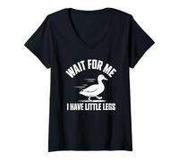 Femme I'm Not Slow Little Legs Duck Running Humour T-Shirt avec Col en V