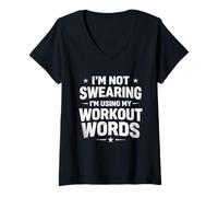 Femme I'm Not Swear I'm Using My Workout Words - Amoureux de Pilates T-Shirt avec Col en V