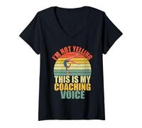Femme I'm Not Yelling This is My Coaching Voice Gymnastics Coach T-Shirt avec Col en V
