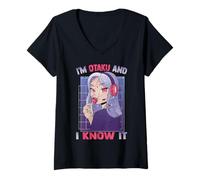 Femme I'm Otaku and I Know It - Kawaii Anime Girl Weeb Manga T-Shirt avec Col en V