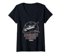 Femme I'm Outta Here NASA Spaceship Outline T-Shirt avec Col en V