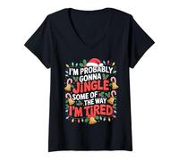 Femme I'm Probably Gonna Jingle Some of The Way Funny Christmas T-Shirt avec Col en V