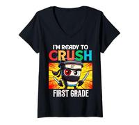 Femme I'm Ready to Crush Assassino Cappuccino drôle de première année T-Shirt avec Col en V