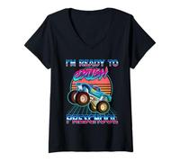 Femme I'm Ready to Crush Preschool Monster Truck Back to School T-Shirt avec Col en V