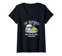 Femme I'M RETIRED AND YOU'RE NOT GOLF SHIRT - HAVE FUN WORK Smile T-Shirt avec Col en V