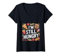 Femme I'm Still Hungry Food Snack Satisfying Cravings - T-Shirt avec Col en V