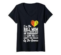 Femme I'm the ball mom you'll never win basketball T-Shirt avec Col en V