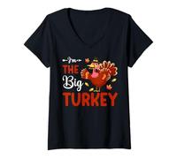 Femme I'm The Big Turkey Thanhksgiving Thankful for Family T-Shirt avec Col en V