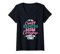 Femme I'm The Crazy Hapkido Mom Arts Martiaux Corée T-Shirt avec Col en V