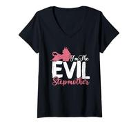 Femme I'm The Evil Stepmother Bonus pour Maman T-Shirt avec Col en V