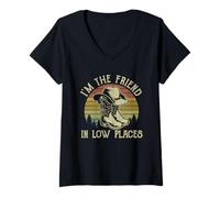 Femme I'm The Friend in Low Places Chapeau de Cowboy Country Music T-Shirt avec Col en V