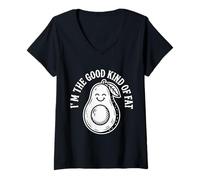 Femme I'm The Good Kind of Fat Alimentation Avocat Sain ||- T-Shirt avec Col en V