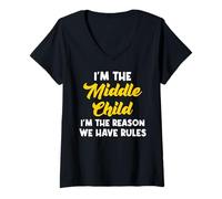 Femme I'm The Middle Child I'm The Reason We Have Rules T-Shirt avec Col en V