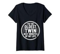Femme I'm The Oldest Twin Best Minutes Of My Life ----- T-Shirt avec Col en V