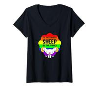 Femme I'm The Rainbow Sheep in The Family - Citation Amusante de fierté T-Shirt avec Col en V