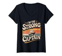 Femme I'm The Strong Captain Chef de Bateau - T-Shirt avec Col en V