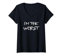 Femme I'm The Worst T-Shirt avec Col en V