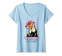 Femme Im Undiagnosed But Something Ain't Right Funny Crazy Chicken T-Shirt avec Col en V