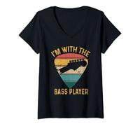 Femme I'm With The Bass Player Bassist & Bass Player T-Shirt avec Col en V
