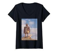 Femme Image du Film The Wicker Man Burning Sacrificial Scene T-Shirt avec Col en V