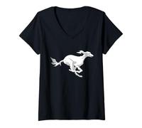 Femme Image Saluki pour Propriétaire Saluki ou Papa ou Maman T-Shirt avec Col en V