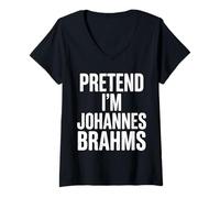 Femme Imagine Que Je suis Johannes Brahms T-Shirt avec Col en V