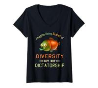 Femme Imaginez Avoir Peur de la diversité mais Pas de la Dictature T-Shirt avec Col en V