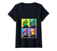 Femme Immanuel Kant Pop Art Poster T-Shirt T-Shirt avec Col en V