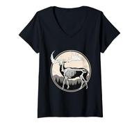 Femme Immense élan Irlandais préhistorique T-Shirt avec Col en V