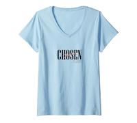 Femme Imprimé chrétien sur Le Devant, Le Dos T-Shirt avec Col en V
