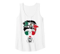 Femme Imprimé Drapeau Mexicain Cool Mexican Coffee Mama Girl Aunt Sister Mexico Débardeur
