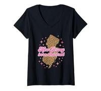 Femme Imprimé léopard Born and Bred du New Jersey T-Shirt avec Col en V