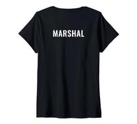 Femme Imprimé maréchal sur Le Dos T-Shirt avec Col en V