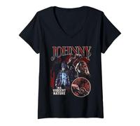 Femme in A Violent Nature Johnny Bootleg Style T-Shirt avec Col en V