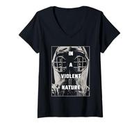 Femme in A Violent Nature Karge Mask T-Shirt avec Col en V