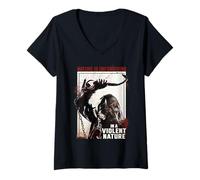 Femme in A Violent Nature Key Art T-Shirt avec Col en V