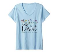 Femme in Christ Alone My Hope is Found John 14:6 Christian Jesus T-Shirt avec Col en V