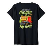 Femme in Garden Lose Mind and Find My Soul Jardiners Amusants T-Shirt avec Col en V