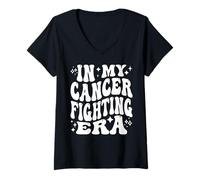 Femme In My Cancer Fighting Era - Cancer Battling, Cancer Warrior T-Shirt avec Col en V