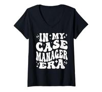 Femme In My Case Manager Era Retro Social Work Pride T-Shirt avec Col en V