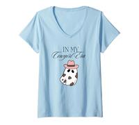 Femme in My Cowgirl Era Rodeo Chapeau de Cowboy Rose Halloween fantôme T-Shirt avec Col en V