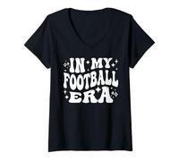 Femme in My Football Era Sports Game Football Day Fan Team Pride T-Shirt avec Col en V