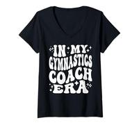 Femme in My Gymnastics Coach Era, Instructor, Tumbling Teacher T-Shirt avec Col en V