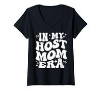 Femme in My Host Mom Era Exchange Student Host Mother Life T-Shirt avec Col en V