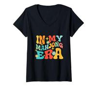 Femme in My Mahjong Era - Jeu de Casino Mah Jong Player T-Shirt avec Col en V