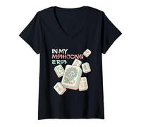 Femme in My Mahjong Era - Jeu de Casino Mah Jong Player T-Shirt avec Col en V
