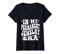 Femme in My Permanent Jewelry Era, Artiste Technicien T-Shirt avec Col en V