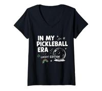 Femme in My Pickleball Era Lucky Edition St Patrick Day T-Shirt avec Col en V
